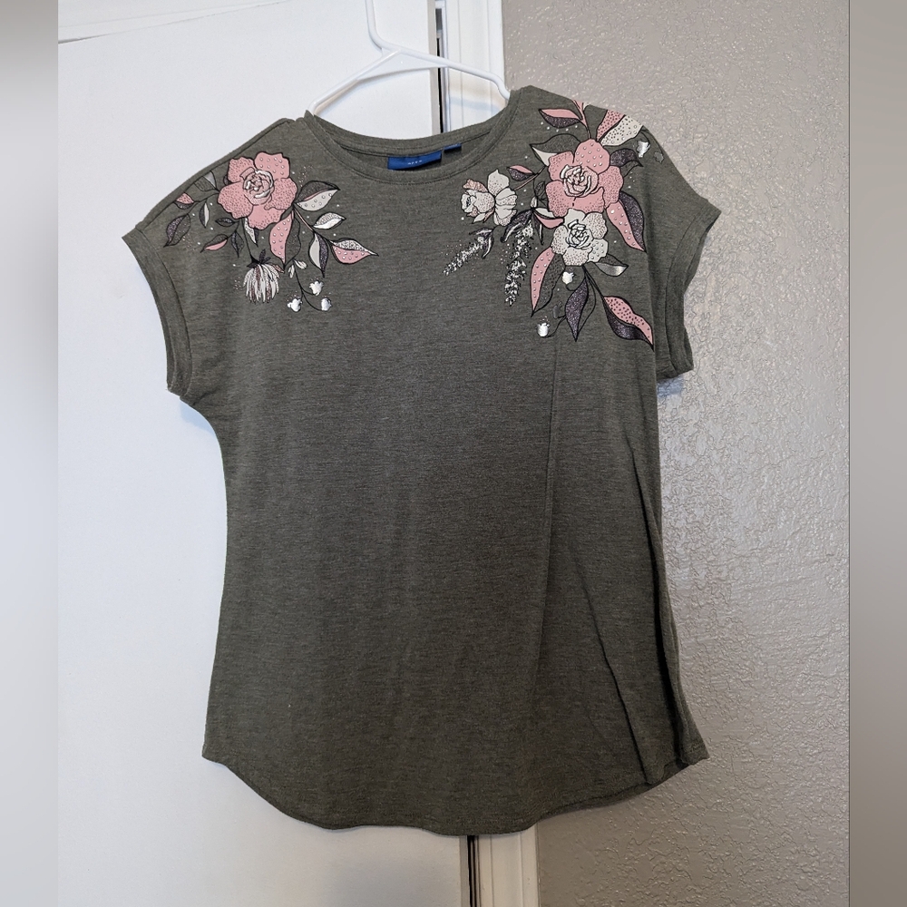 Women's Apt 9 Green Floral top S